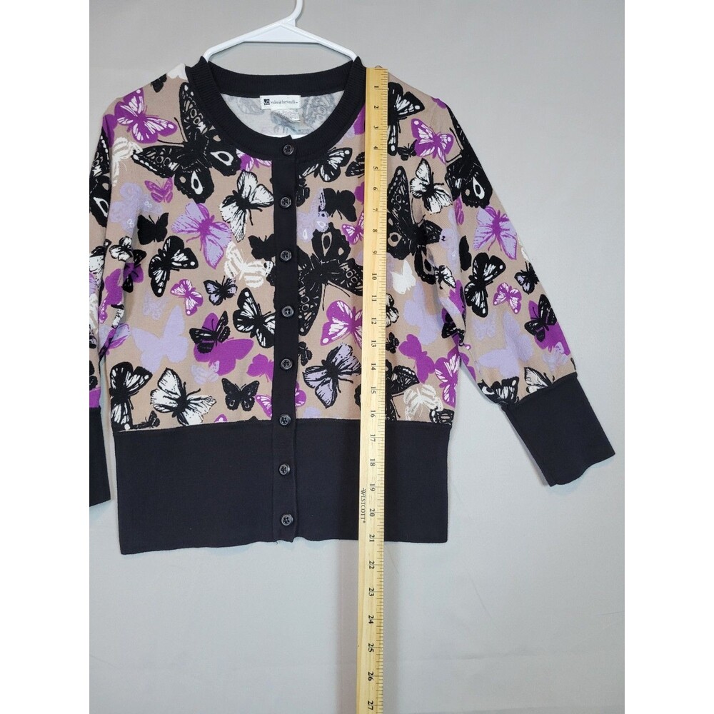 Vintage Butterfly Print Fitted Short Cardigan Womens Small Cute Coquette Dainty - Picture 6 of 9